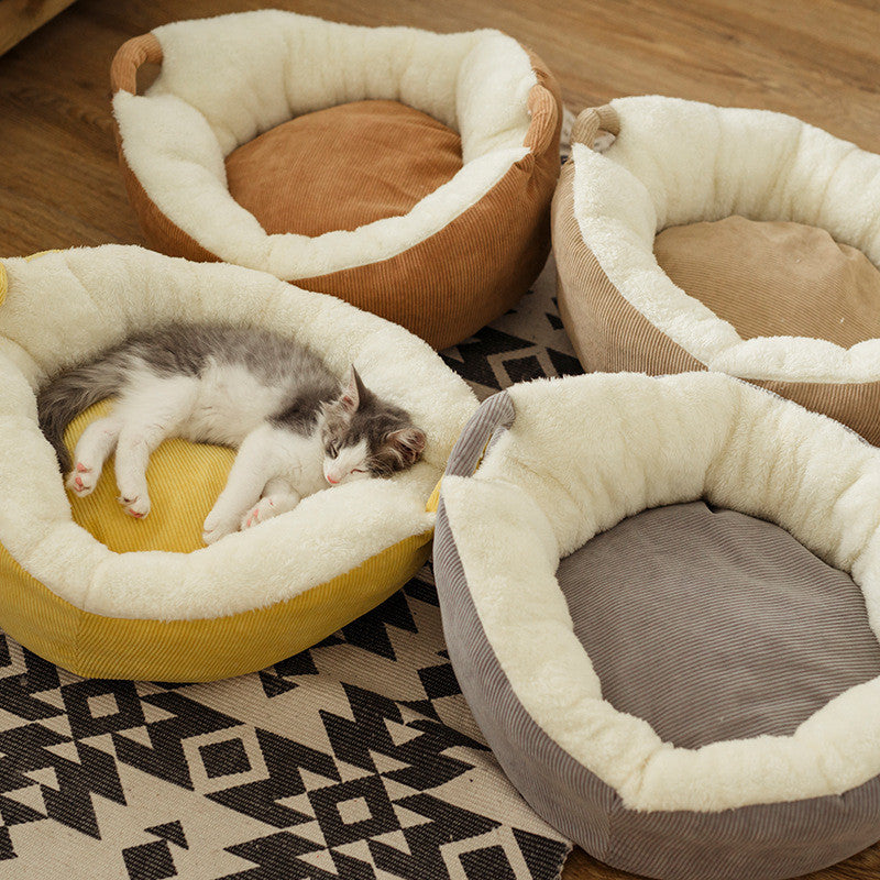 KFX-3058237 Soft Suede Cat Sleeping Pad for Small and Medium Pets, Cozy Velvet with PP Cotton Filling, Two Sizes Available