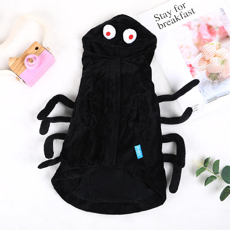 KFX-3058749 Funny Spider Pattern Dog Clothes for Halloween - Sizes S, M, L, Made of Polyester