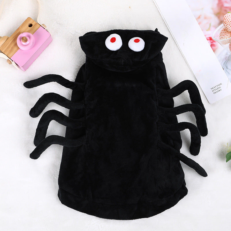 KFX-3058749 Funny Spider Pattern Dog Clothes for Halloween - Sizes S, M, L, Made of Polyester