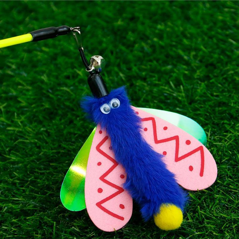 KFX-3061437 Interactive Cat Wand with Bell and Dragonfly Teaser for Indoor Cats