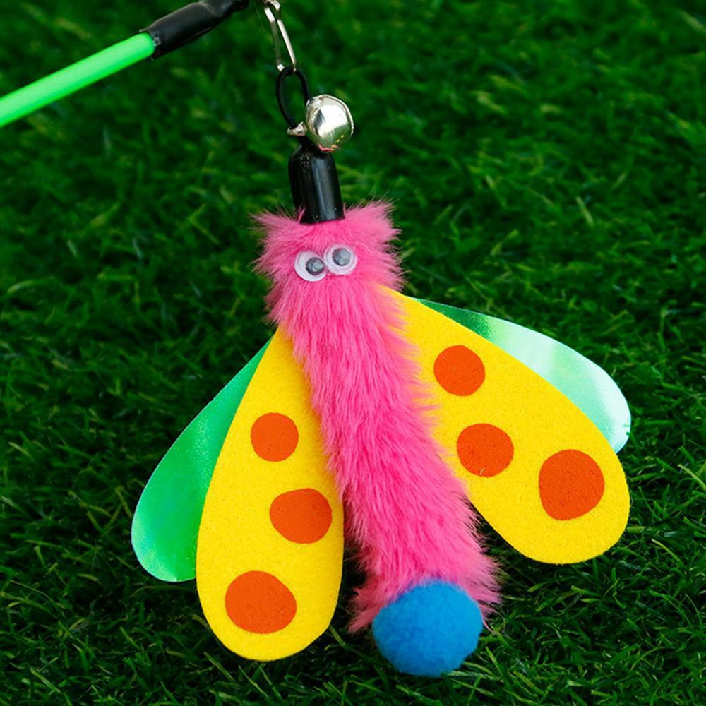 KFX-3061437 Interactive Cat Wand with Bell and Dragonfly Teaser for Indoor Cats