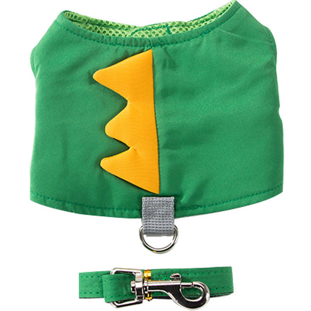 KFX-3063229 Cute Dinosaur Chest Strap with 1.2m Traction Belt for Pets
