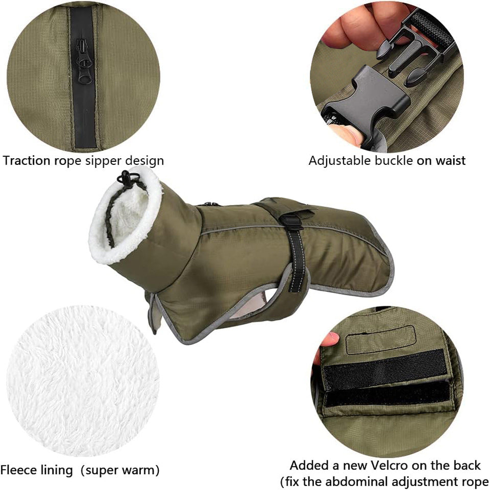 KFX-3063613 Cozy Waterproof Cold-Proof Cotton Coat for Pets - Ideal for Autumn and Winter