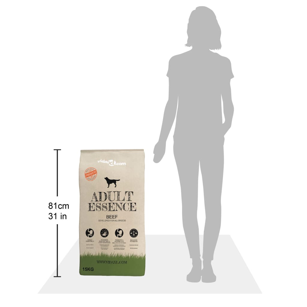 KFX-3064125 Adult Essence Beef Dry Dog Food for Optimal Digestive Health and Healthy Skin – 15 kg