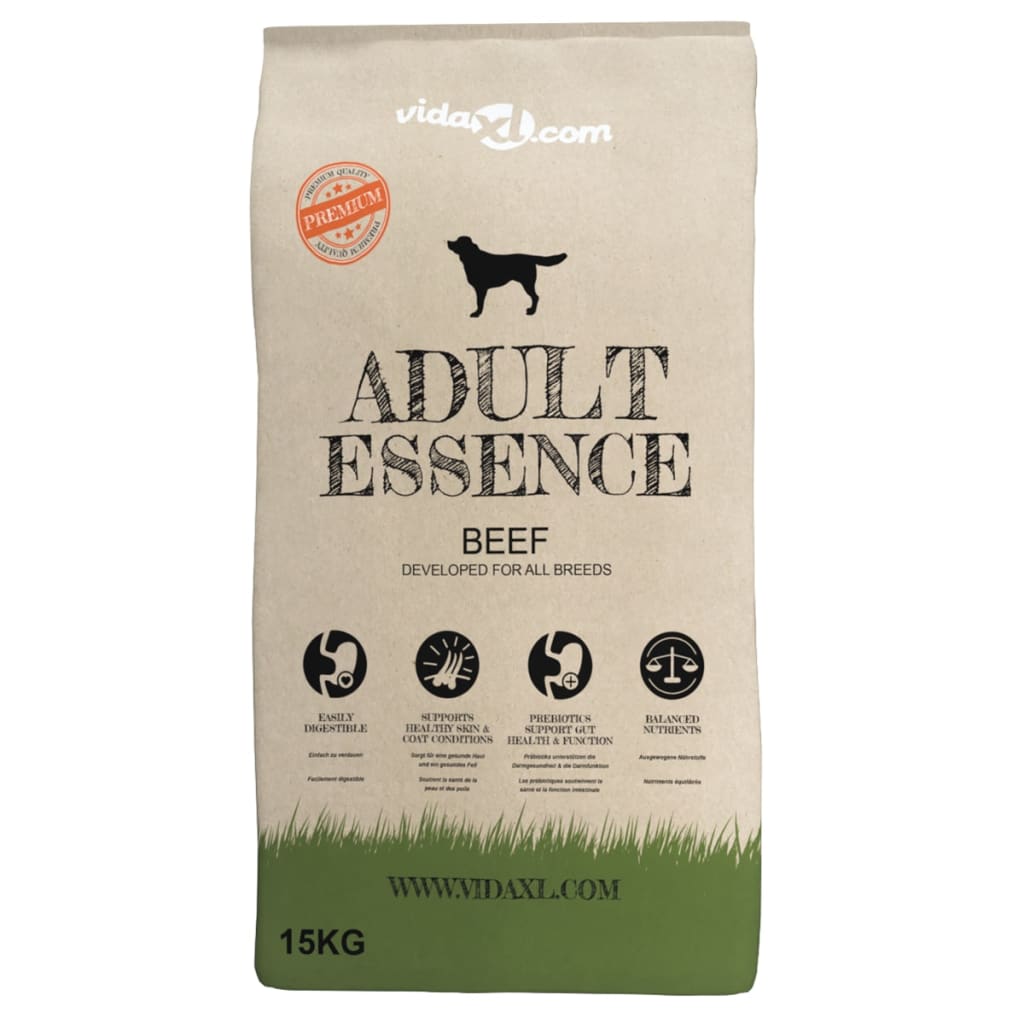 KFX-3064125 Adult Essence Beef Dry Dog Food for Optimal Digestive Health and Healthy Skin – 15 kg
