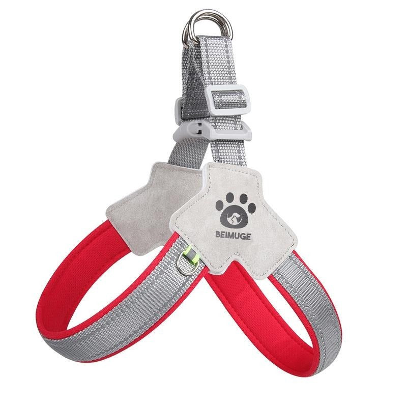 KFX-3065405 Adjustable Pet Harness with Leash Set - Comfortable No-Pull Design for Dogs and Cats, Reflective for Night Safety, Available in Multiple Sizes