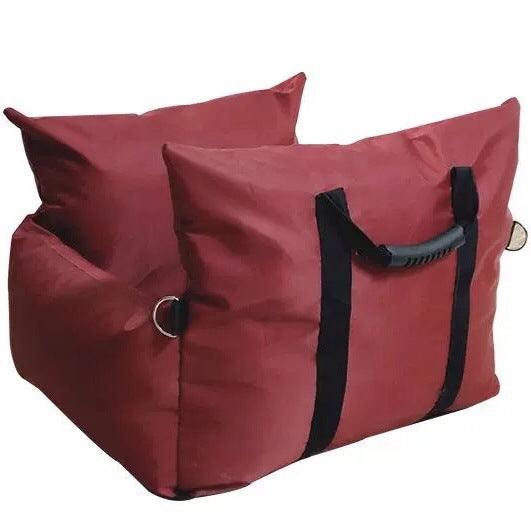 KFX-3066173 Removable and Washable Pet Seat for Vehicles - Grey & Red, Easy Care Design
