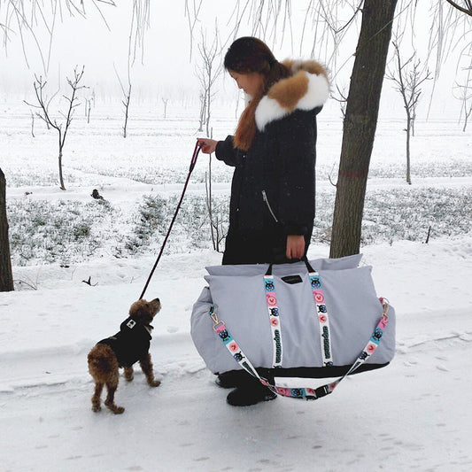 KFX-3066173 Removable and Washable Pet Seat for Vehicles - Grey & Red, Easy Care Design