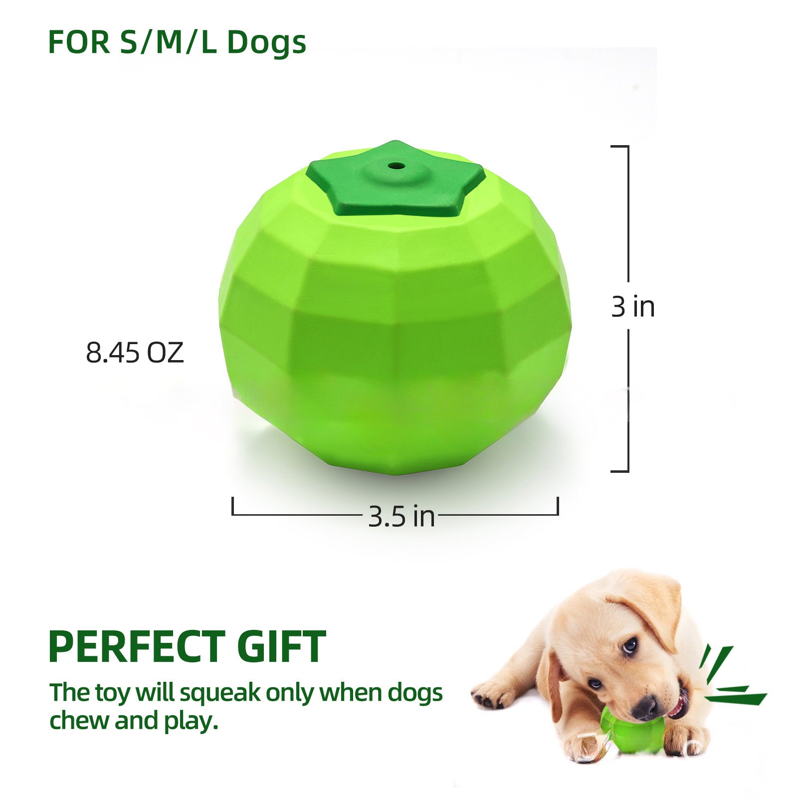 KFX-3067197 Durable Beef Flavor Squeaky Chew Toy for Medium to Large Dogs - Non-Toxic Rubber, Interactive Fetch Ball