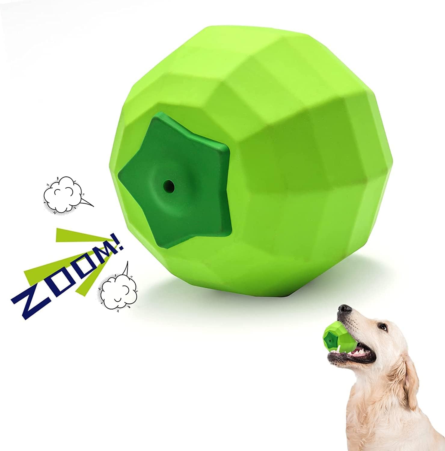 KFX-3067197 Durable Beef Flavor Squeaky Chew Toy for Medium to Large Dogs - Non-Toxic Rubber, Interactive Fetch Ball