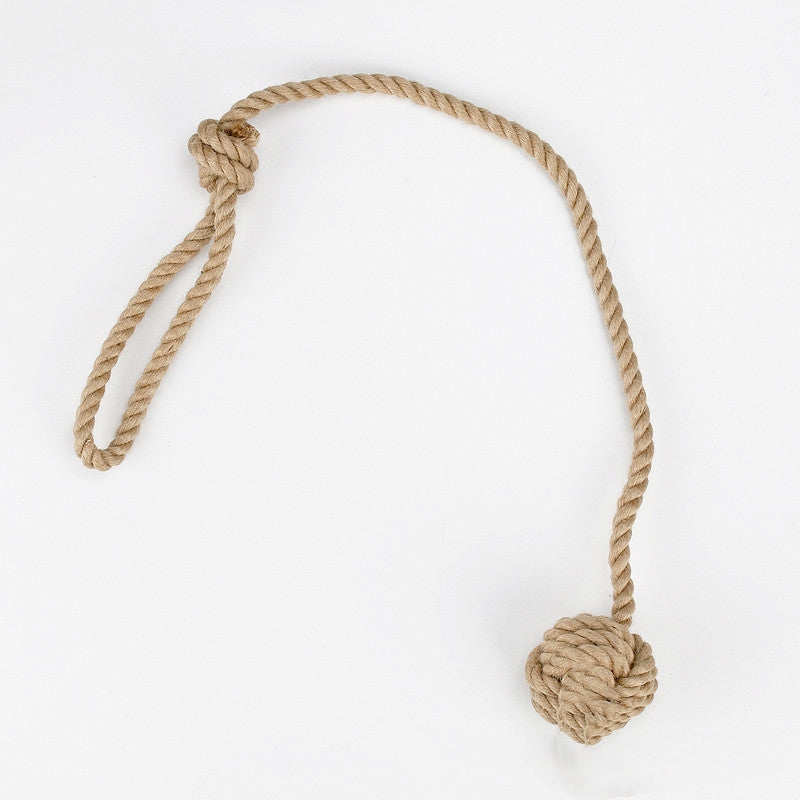 KFX-3069501 Durable Hemp Rope Ring Dog Leash for Active Pets