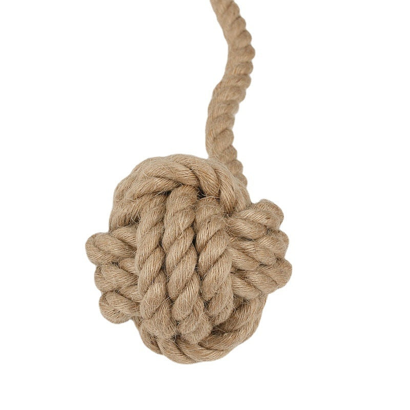 KFX-3069501 Durable Hemp Rope Ring Dog Leash for Active Pets