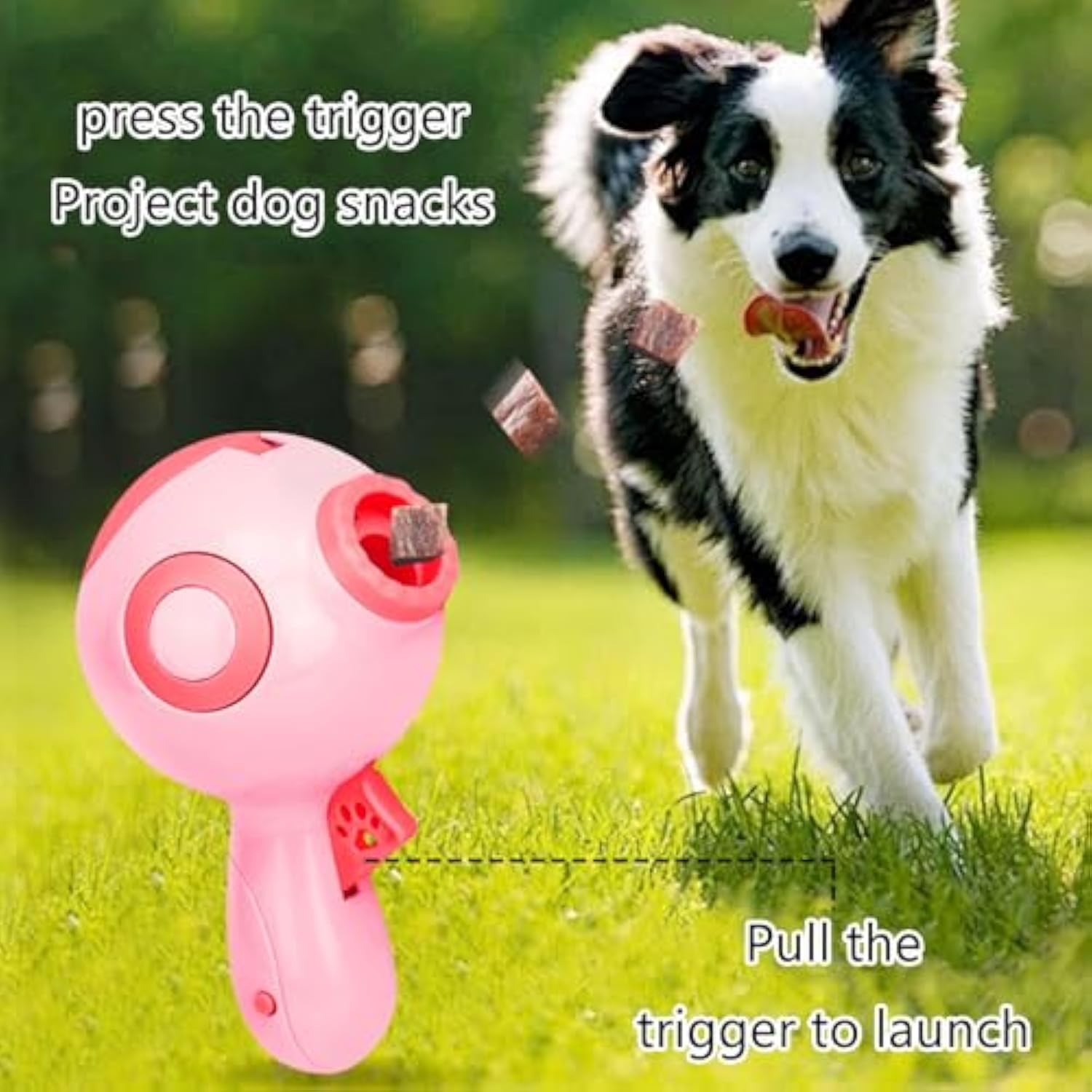 KFX-3071165 Interactive Treat Launcher and Snack Dispenser Toy for Dogs - Slow Feeder Training Gadget
