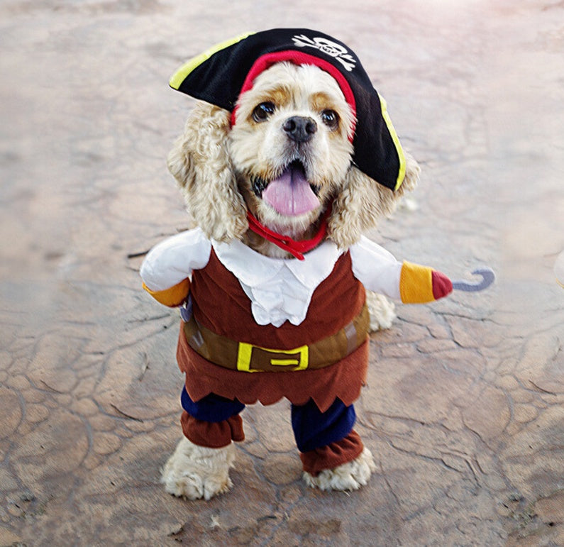 KFX-3073853 Pirate Costume for Pets - Fun Pirate-Themed Dog Dress for Halloween and Christmas