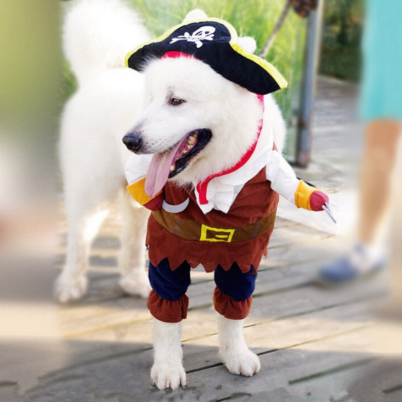 KFX-3073853 Pirate Costume for Pets - Fun Pirate-Themed Dog Dress for Halloween and Christmas