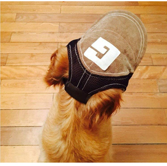 KFX-3074493 Breathable Corduroy Dog Hat with Sunscreen Protection - Brown