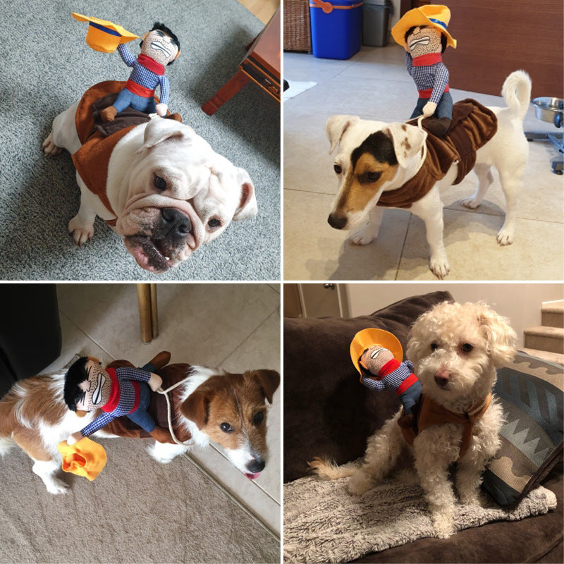 KFX-3077821 Funny Pet Dog Costumes for Horseback Riding, Dinosaur, Pirate, Christmas, and More