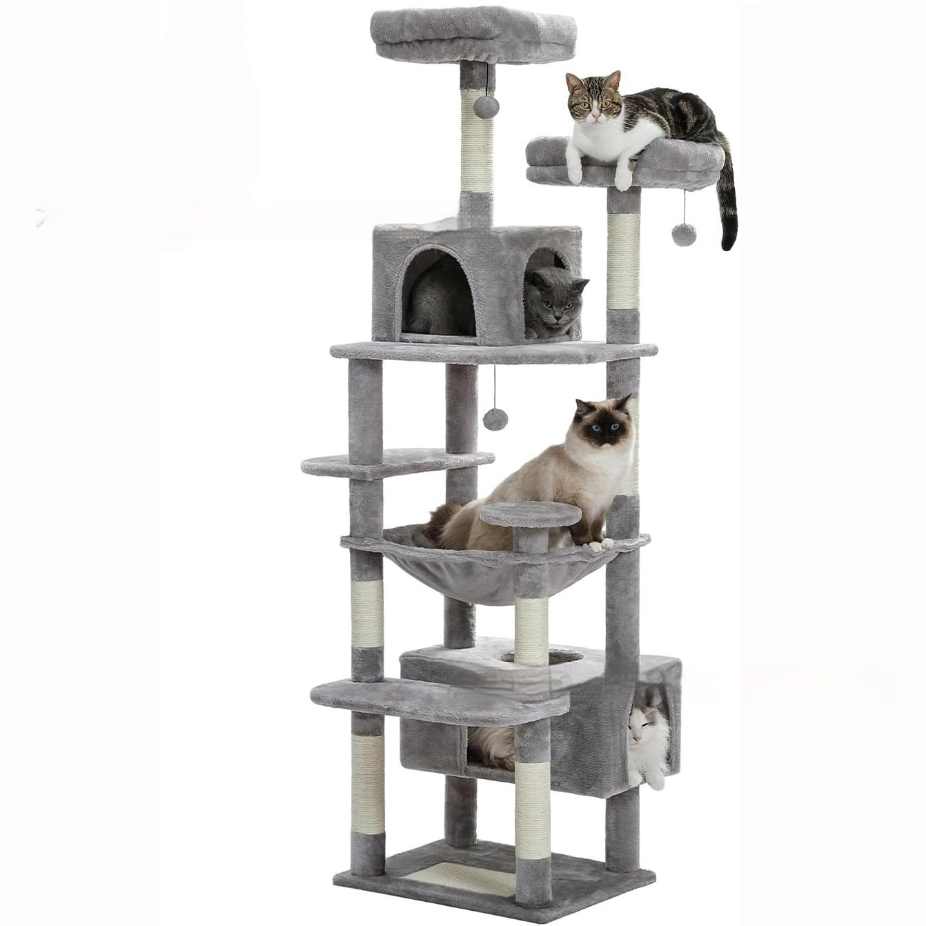 KFX-3078717 Cat Climbing Frame in Cute Style for High-Rise Spaces - Density Plate Construction