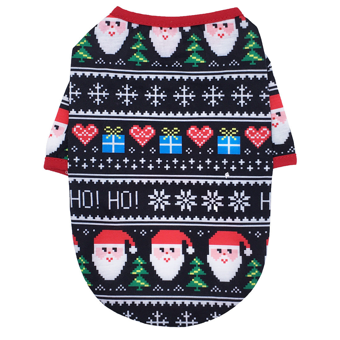 KFX-3079613 Festive Cotton Pet Clothes for Christmas - Snowman, Elf, Gingerbread Man, Santa Designs