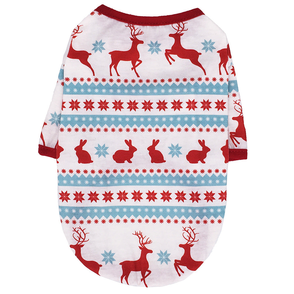 KFX-3079613 Festive Cotton Pet Clothes for Christmas - Snowman, Elf, Gingerbread Man, Santa Designs