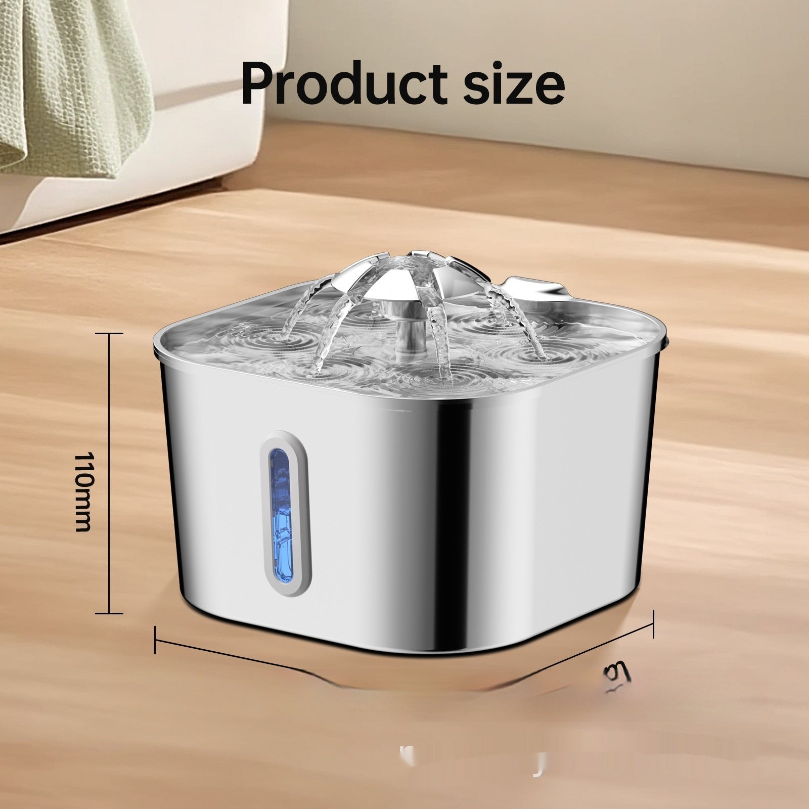 KFX-3081277 Stainless Steel 2.2L Pet Water Fountain for Dogs and Cats with Flower Head Design