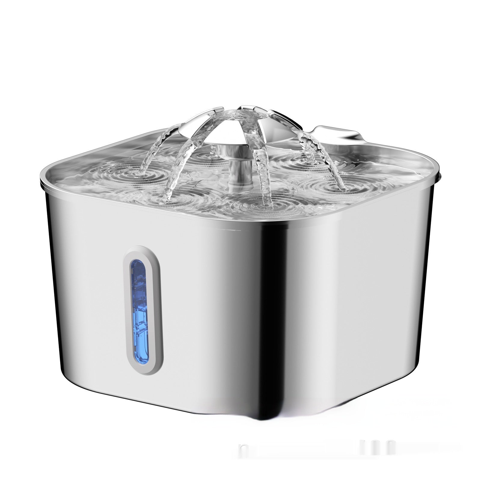 KFX-3081277 Stainless Steel 2.2L Pet Water Fountain for Dogs and Cats with Flower Head Design