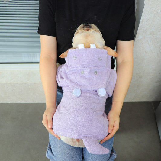 KFX-3082045 Quick Drying Absorbent Cotton Pet Bathrobe for Dogs Under 20kg in Purple, Green, and Pink