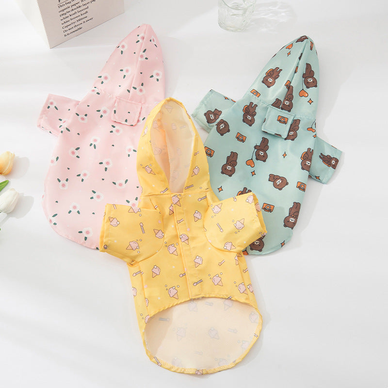 KFX-3082813 Fashionable Pet Raincoat in Cute Print Options for All Sizes