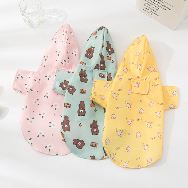 KFX-3082813 Fashionable Pet Raincoat in Cute Print Options for All Sizes