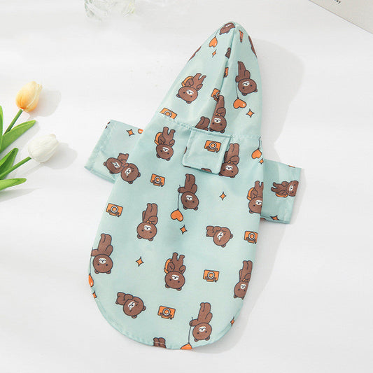 KFX-3082813 Fashionable Pet Raincoat in Cute Print Options for All Sizes