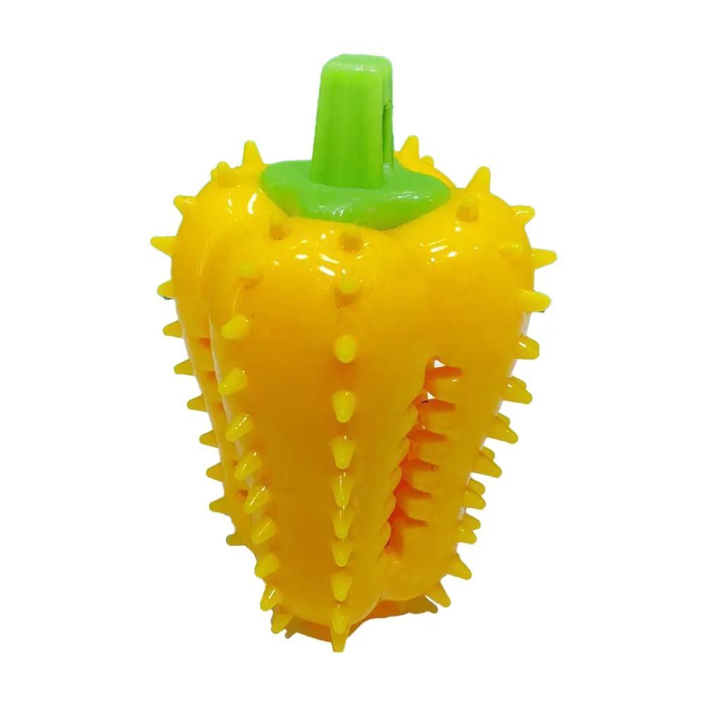 KFX-3083837 Interactive Dog Teething Chili Chewer Toy - Durable Non-Toxic Rubber for All Dog Sizes