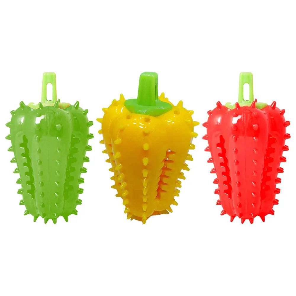 KFX-3083837 Interactive Dog Teething Chili Chewer Toy - Durable Non-Toxic Rubber for All Dog Sizes