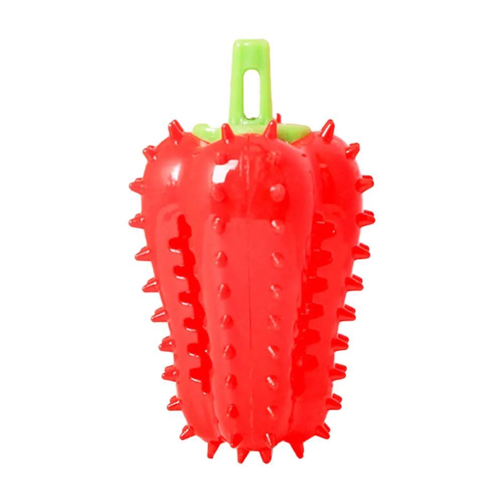 KFX-3083837 Interactive Dog Teething Chili Chewer Toy - Durable Non-Toxic Rubber for All Dog Sizes