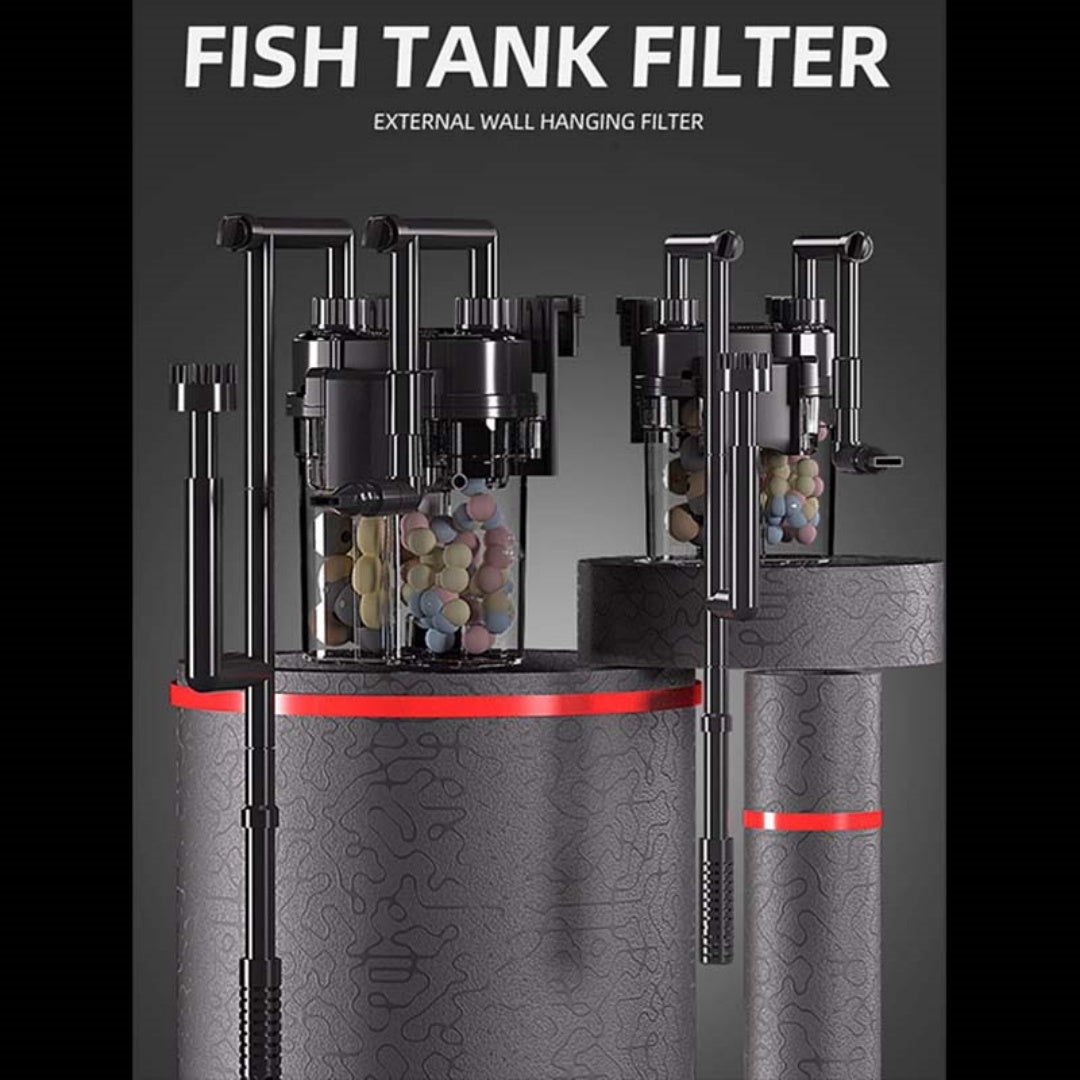 KFX-3084477 External Wall Hanging Fish Tank Filter with Large Capacity and Oil Absorption Function