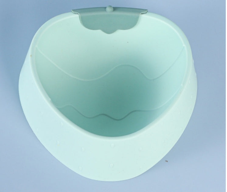KFX-3087165 Cartoon Strawberry Pet Bowl - Plastic Dog Bowl in Yellow, Gray, Green, 19x18x7cm