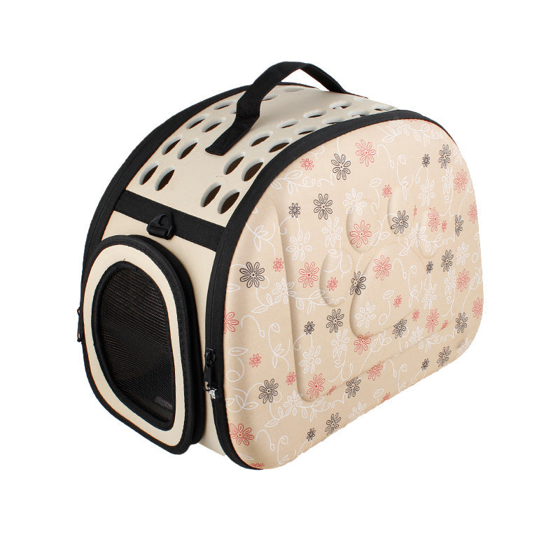 KFX-3087421 Foldable Portable Pet Shoulder Bag - Lightweight & Breathable Carrier for Small Dogs and Pets