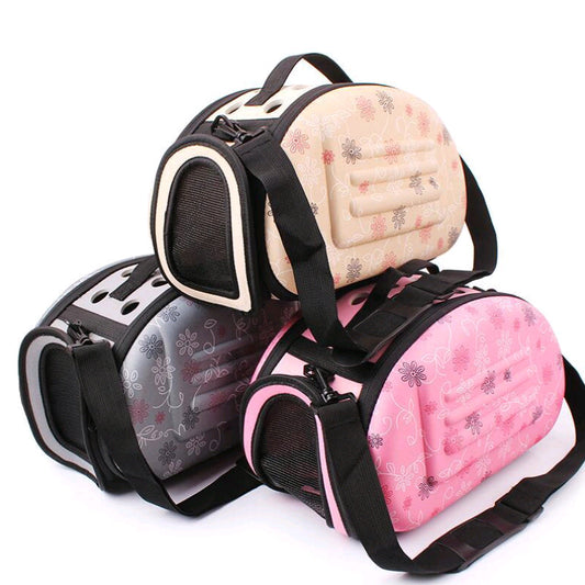 KFX-3087421 Foldable Portable Pet Shoulder Bag - Lightweight & Breathable Carrier for Small Dogs and Pets