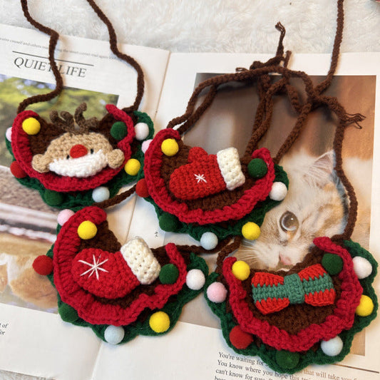 KFX-3088573 Christmas-Themed Pet Bib with Various Holiday Designs for Year-Round Use