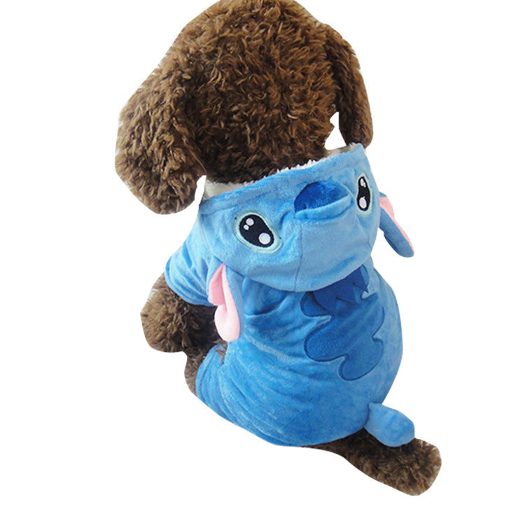 KFX-3089341 Blue Velvet Pet Dog Teddy Clothing for Small, Medium, and Large Dogs