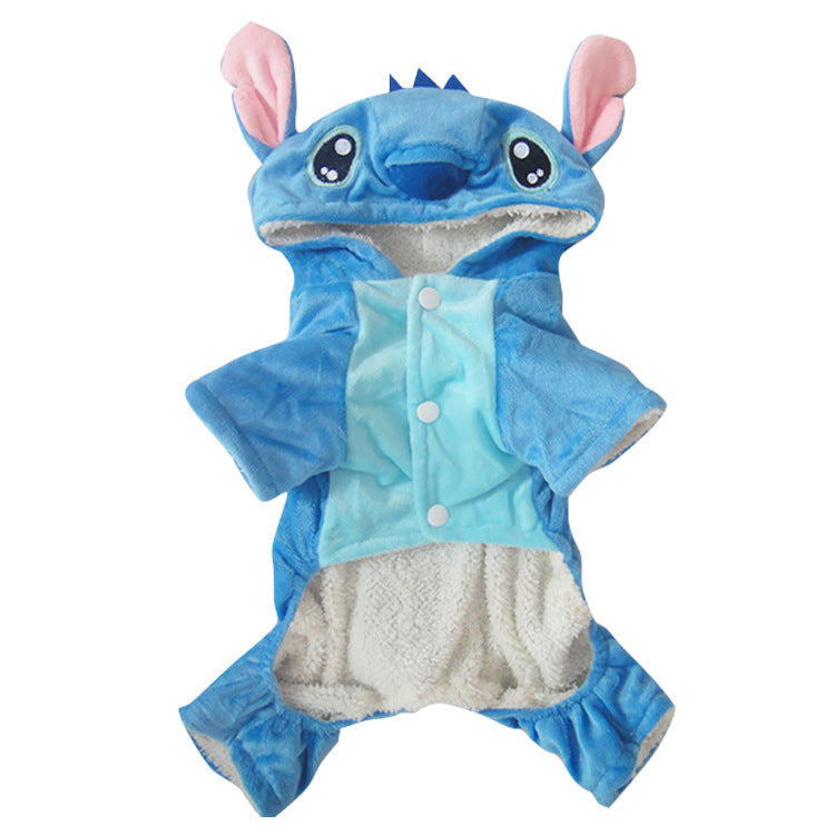 KFX-3089341 Blue Velvet Pet Dog Teddy Clothing for Small, Medium, and Large Dogs