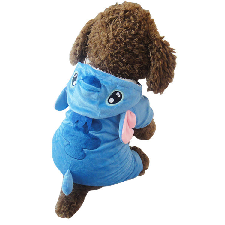 KFX-3089341 Blue Velvet Pet Dog Teddy Clothing for Small, Medium, and Large Dogs