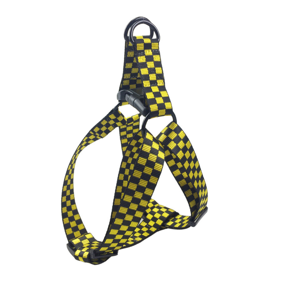KFX-3090237 Plaid Chest and Back Dog Harness with 150cm Traction Leash