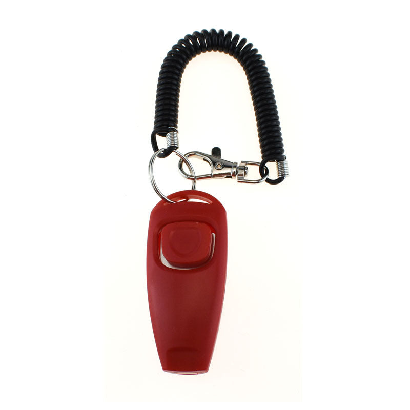 KFX-3091773 Two-in-One Pet Training Clicker and Whistle with Adjustable Wristband - Multiple Color Options Available