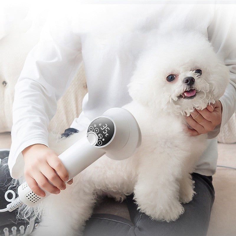 KFX-3092541 Smart Pet Hair Dryer with Comb Attachment for Dogs and Cats - Silent, Safe Grooming Tool