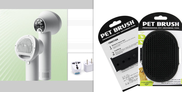 KFX-3092541 Smart Pet Hair Dryer with Comb Attachment for Dogs and Cats - Silent, Safe Grooming Tool