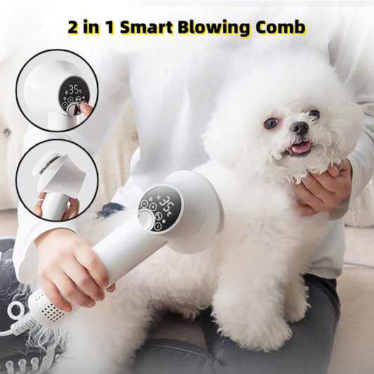KFX-3092541 Smart Pet Hair Dryer with Comb Attachment for Dogs and Cats - Silent, Safe Grooming Tool
