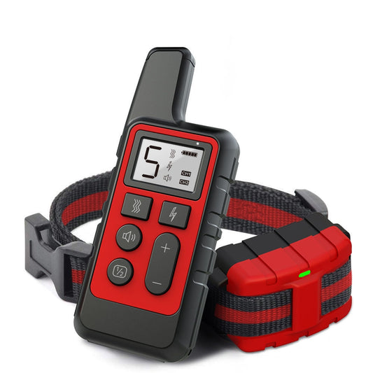 KFX-3092925 Red Adjustable Dog Training Collar with Remote Control and Vibration Options