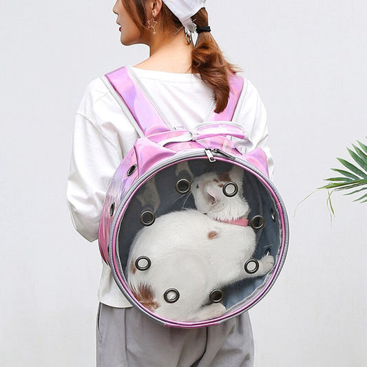 KFX-3093181 Transparent Pet Backpack for Cats and Small Dogs - Portable, Breathable Design