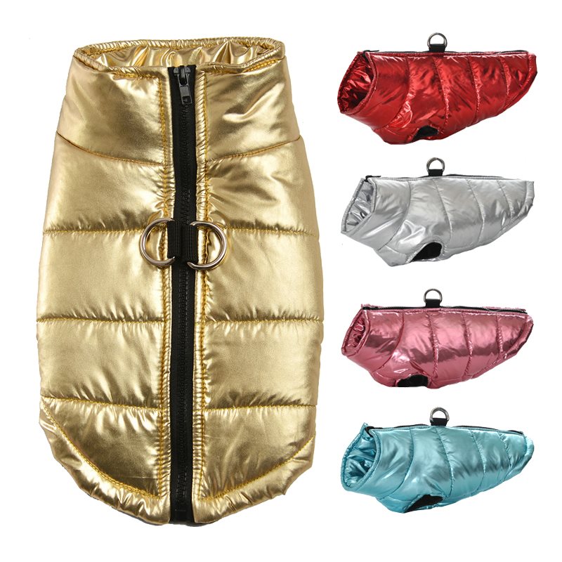 KFX-3096381 Cozy Autumn and Winter Dog Vest Jacket in Red, Pink, Blue, Gold, and Silver - Sizes SM to XXXL