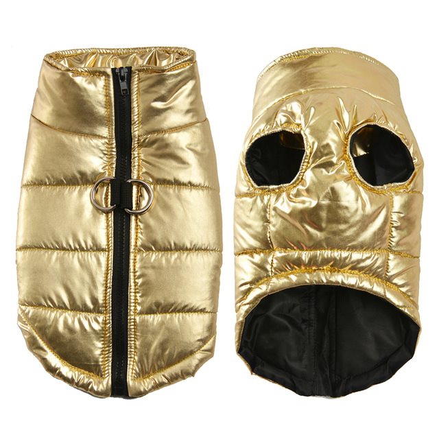 KFX-3096381 Cozy Autumn and Winter Dog Vest Jacket in Red, Pink, Blue, Gold, and Silver - Sizes SM to XXXL